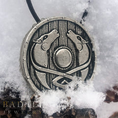 Custom White Bronze Eowyn Shield in the Snow